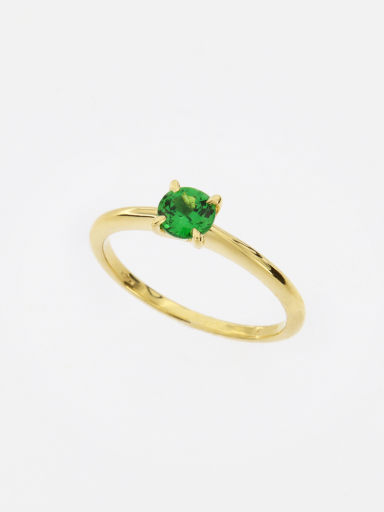 Anello Solitario con Tsavorite  