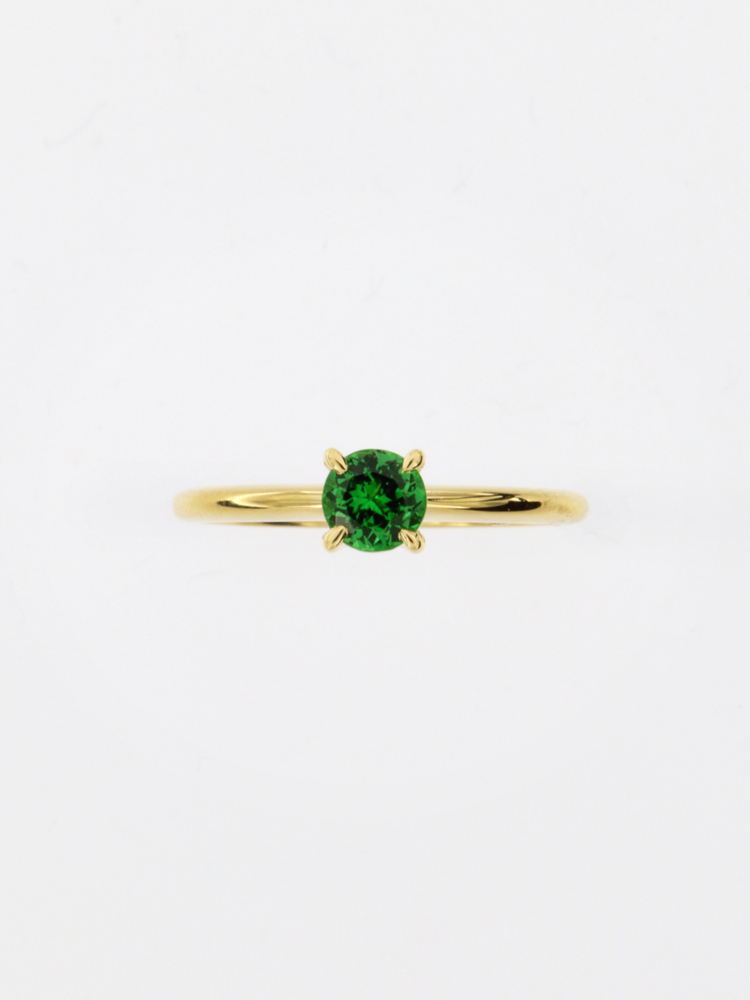 Anello Solitario con Tsavorite  