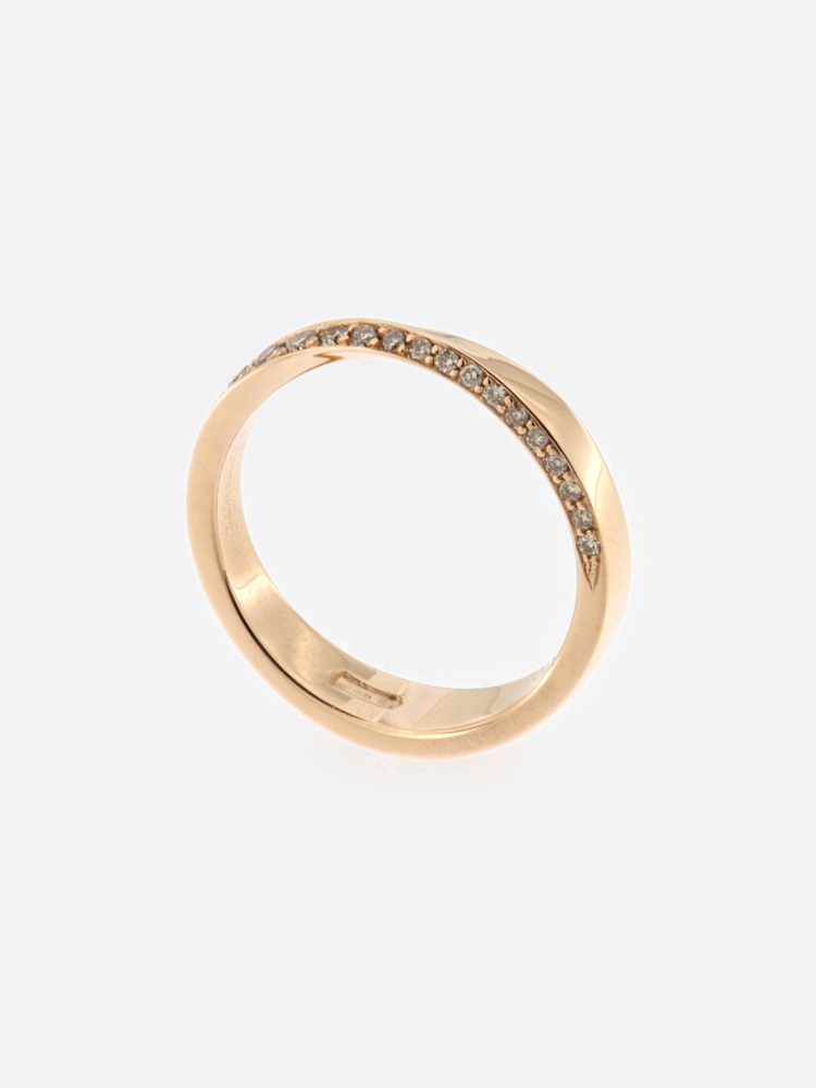 Anello Möbius con Diamanti brown  