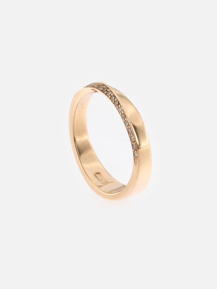 Anello Möbius con Diamanti brown  